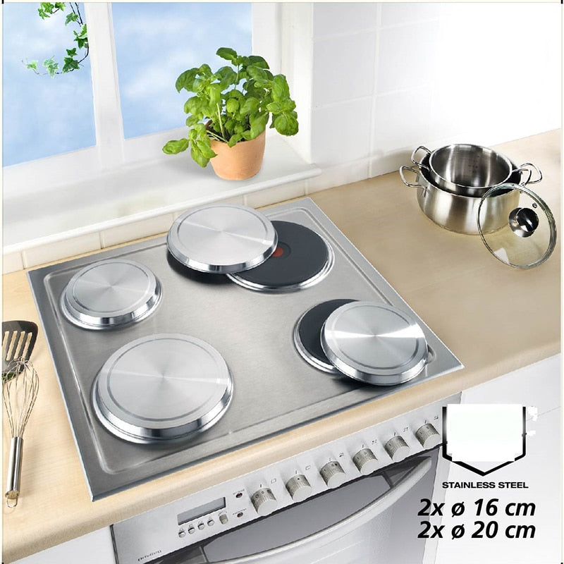 Electric Stove Burner Covers Set of 4, Stainless Steel by HitMyNeed