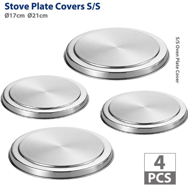 Electric Stove Burner Covers Set of 4, Stainless Steel by HitMyNeed