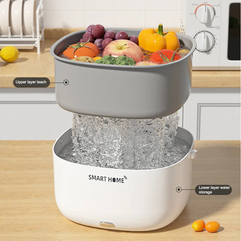 Electric Ultrasonic Fruit & Vegetable Washer Bucket by HitMyNeed