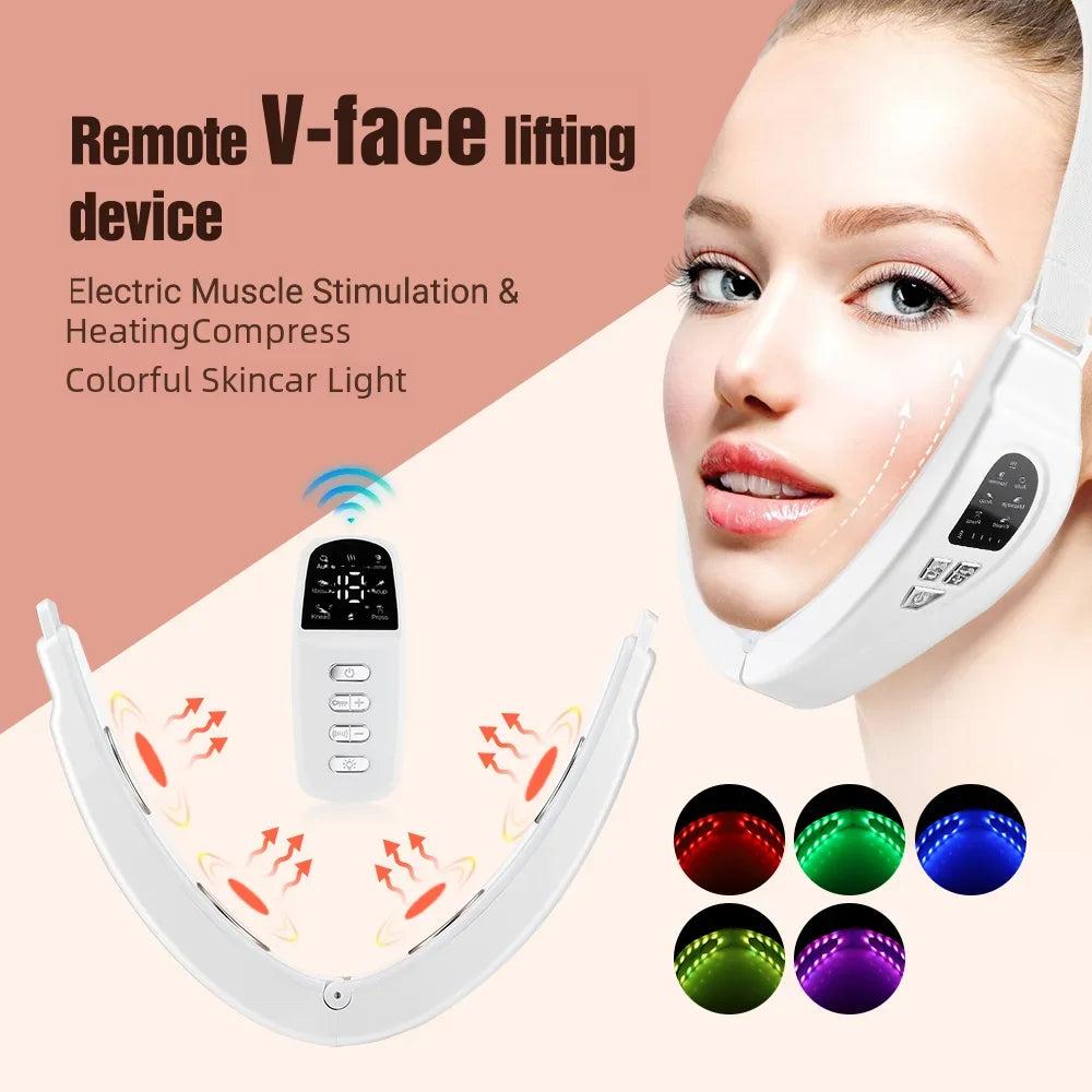 Electric V-Shape Face Slimmer with EMS & Light Therapy by HitMyNeed