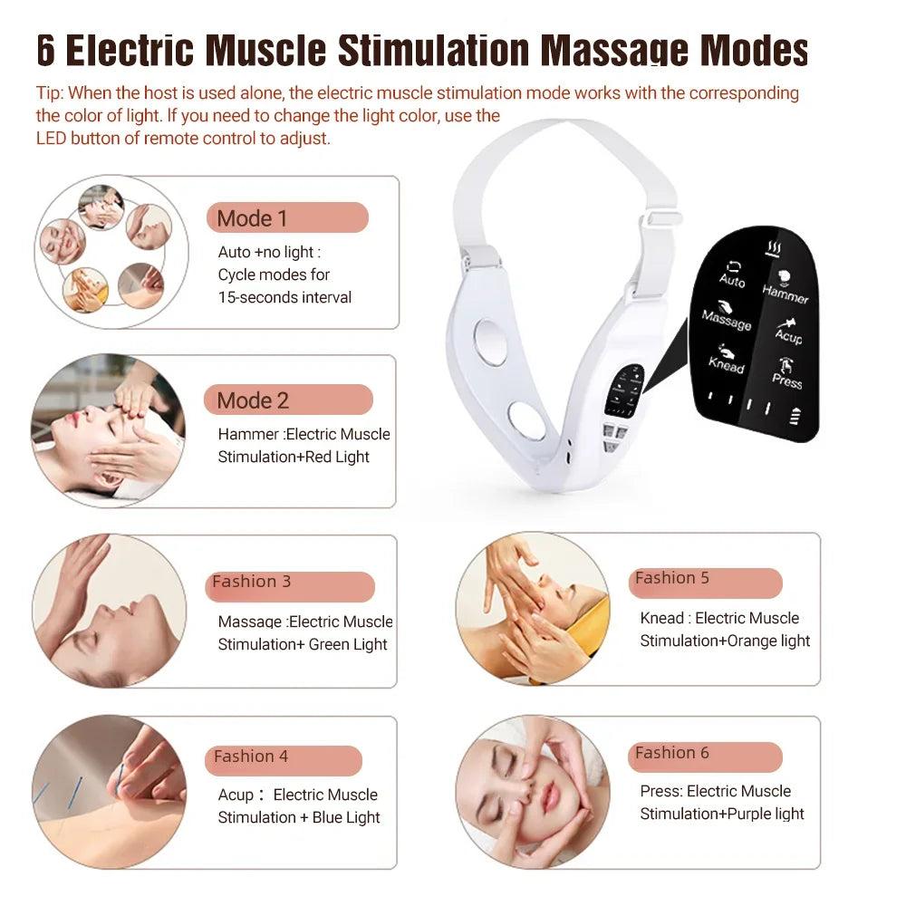 Electric V-Shape Face Slimmer with EMS & Light Therapy by HitMyNeed