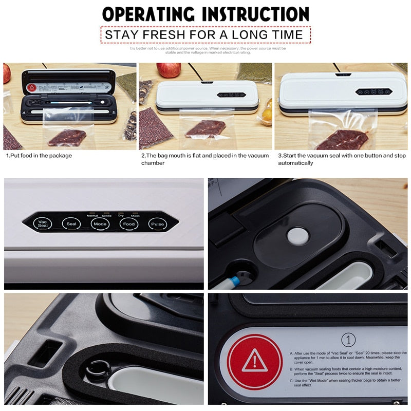 Electric Vacuum Sealer Food Preservation Machine by HitMyNeed