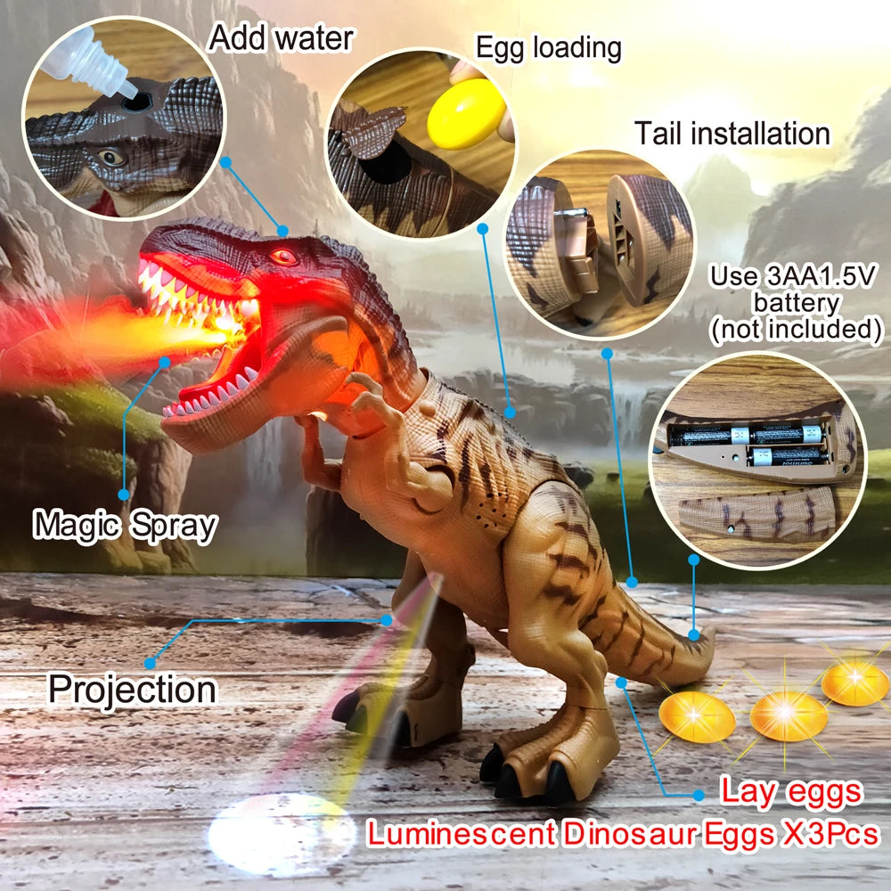 Electric Walking Dinosaur Robot Toy with Spray & Eggs by HitMyNeed