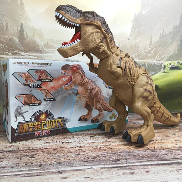 Electric Walking Dinosaur Robot Toy with Spray & Eggs brown by HitMyNeed