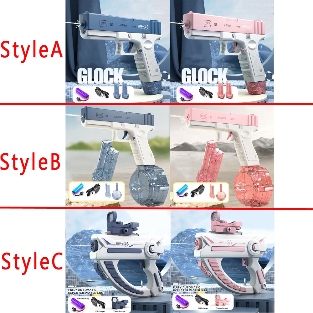 Electric Water Blaster Pistol with Tank for Kids by HitMyNeed
