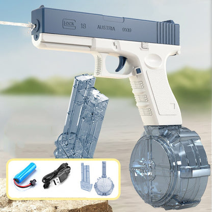 Electric Water Blaster Pistol with Tank for Kids styleb-blue by HitMyNeed