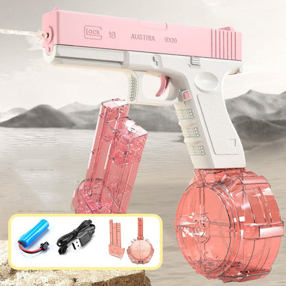 Electric Water Blaster Pistol with Tank for Kids styleb-pink by HitMyNeed