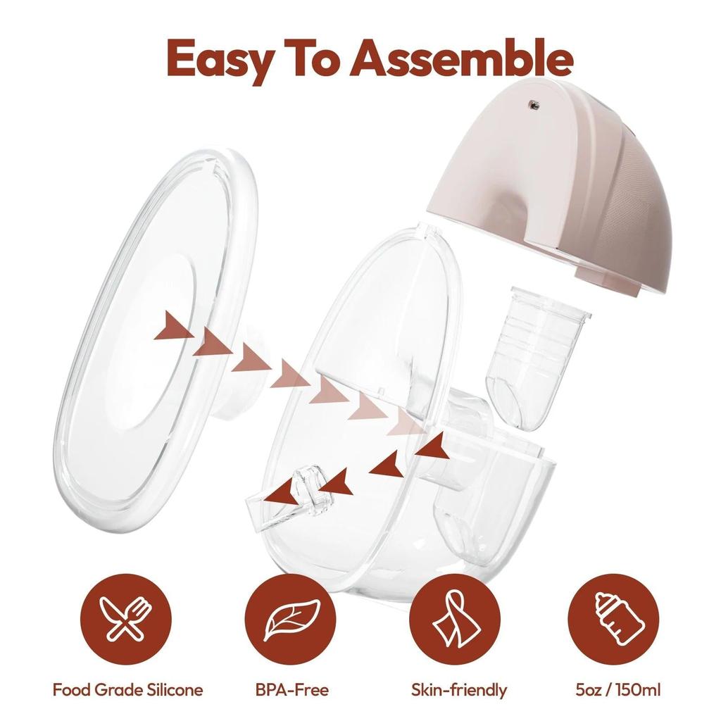 Electric Wearable Breast Pump, Hands-Free with Smart Display by HitMyNeed