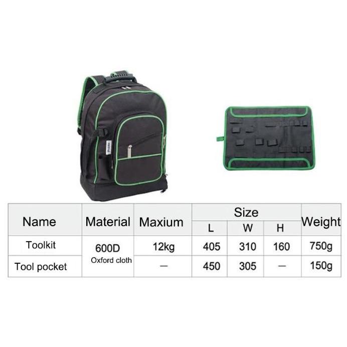 Electrician Backpack Tool Bag with Multi Pockets by HitMyNeed