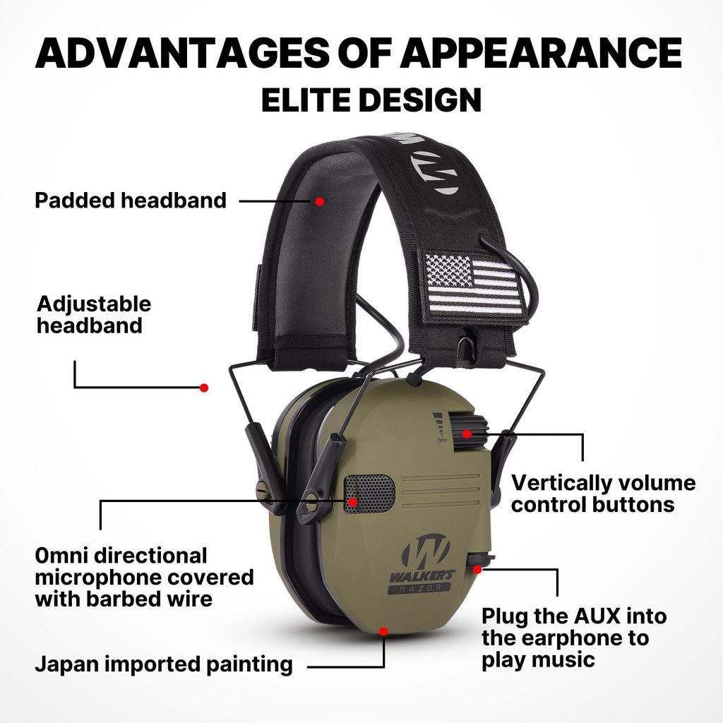 Electronic Shooting Earmuffs with Active Hearing by HitMyNeed