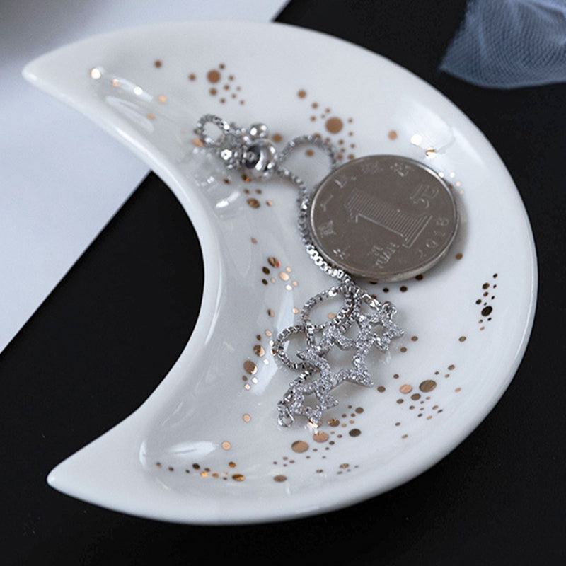 Elegant Ceramic Moon Jewelry Tray 1 by HitMyNeed