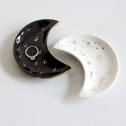 Elegant Ceramic Moon Jewelry Tray by HitMyNeed