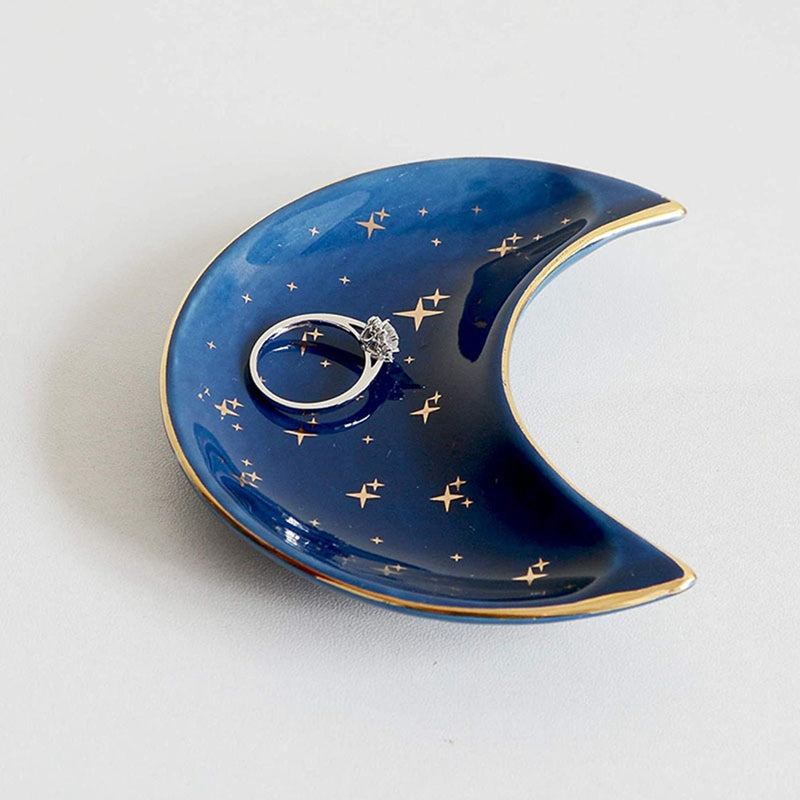 Elegant Ceramic Moon Jewelry Tray by HitMyNeed
