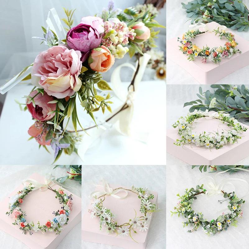 Elegant Floral Crown Headband for Weddings & Events by HitMyNeed