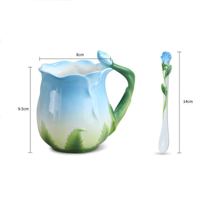 Elegant Flower Tea Cup with Matching Spoon by HitMyNeed
