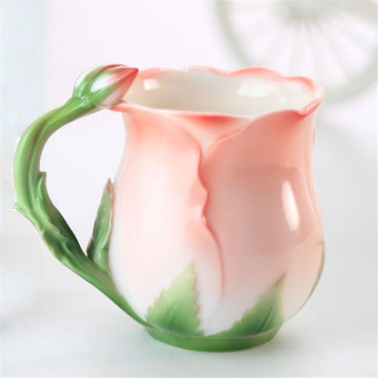 Elegant Flower Tea Cup with Matching Spoon by HitMyNeed