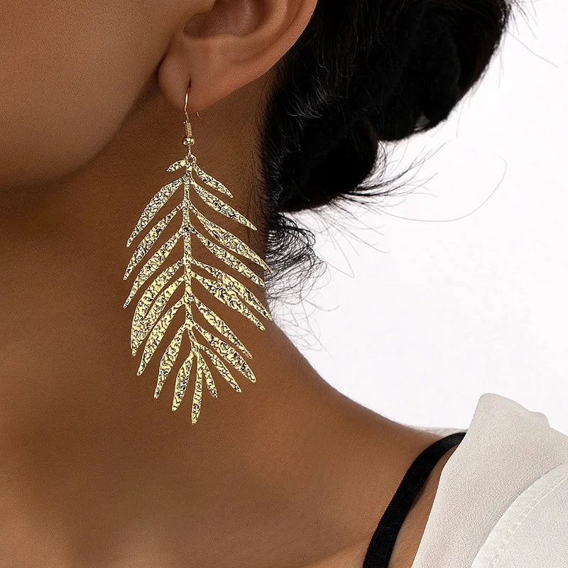 Elegant Leaf Drop Earrings for Women by HitMyNeed
