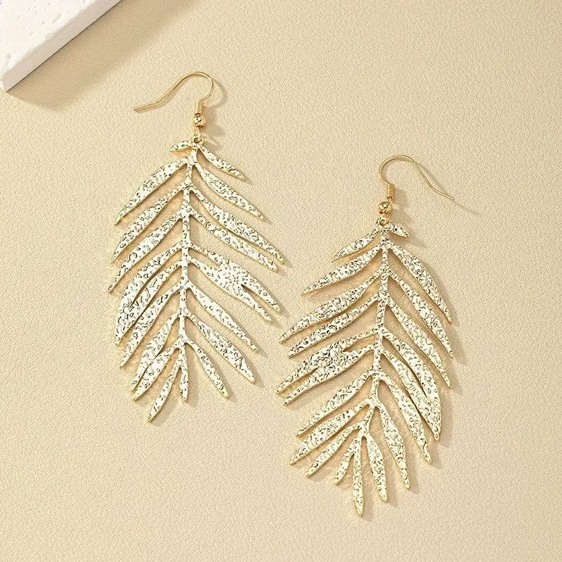 Elegant Leaf Drop Earrings for Women by HitMyNeed