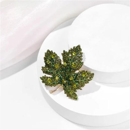 Elegant Maple Leaf Brooch with Rhinestones bc23y0125-2 by HitMyNeed