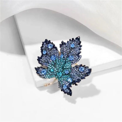 Elegant Maple Leaf Brooch with Rhinestones bc23y0125-3 by HitMyNeed
