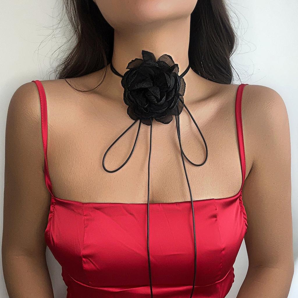 Elegant Oversized Rose Mesh Choker Necklace by HitMyNeed