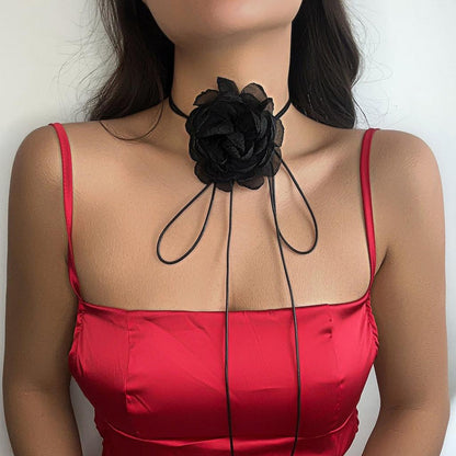 Elegant Oversized Rose Mesh Choker Necklace by HitMyNeed