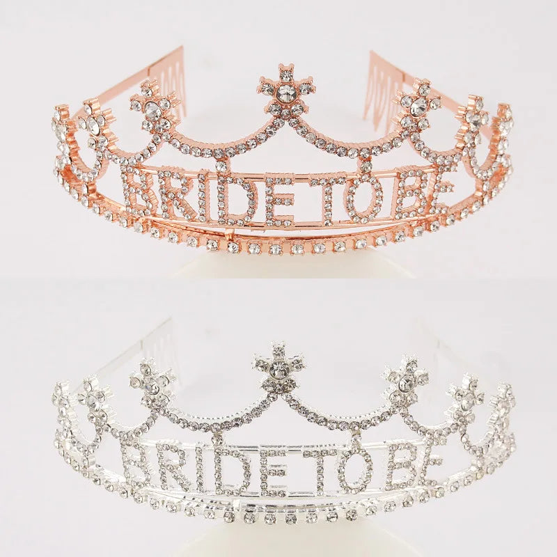 Elegant Rhinestone Bride To Be Tiara with Combs by HitMyNeed