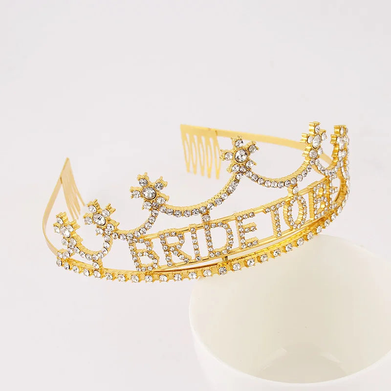 Elegant Rhinestone Bride To Be Tiara with Combs by HitMyNeed