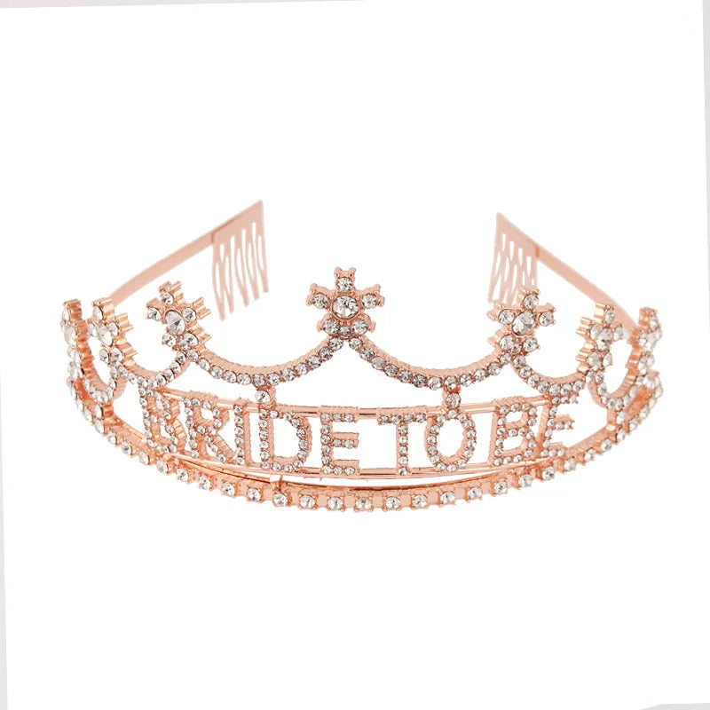 Elegant Rhinestone Bride To Be Tiara with Combs by HitMyNeed