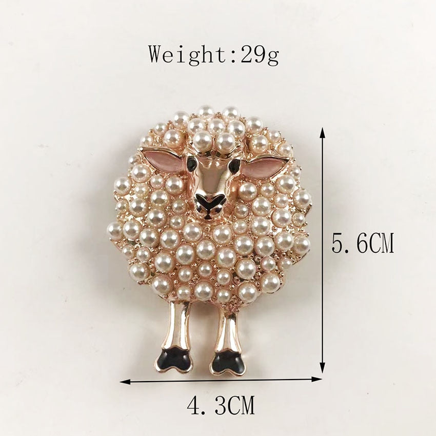 Elegant Sheep Brooch with Pearl Detailing by HitMyNeed