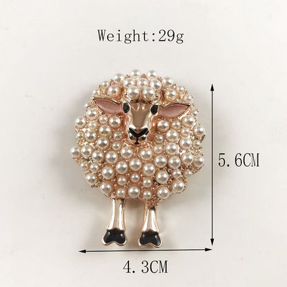 Elegant Sheep Brooch with Pearl Detailing by HitMyNeed