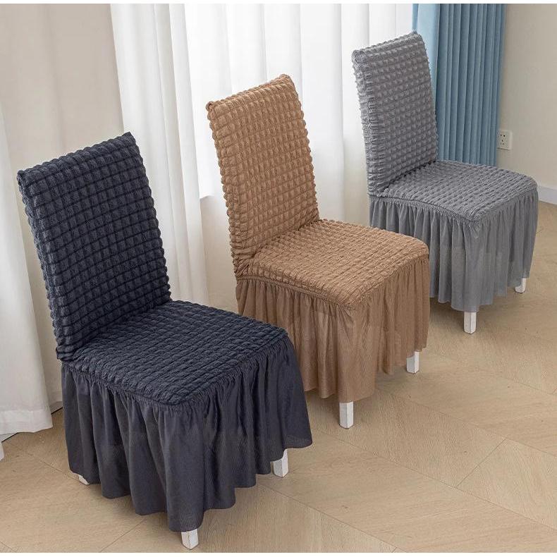 Elegant Skirted Chair Cover with Elastic Fit by HitMyNeed