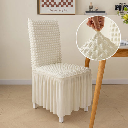 Elegant Skirted Chair Cover with Elastic Fit by HitMyNeed