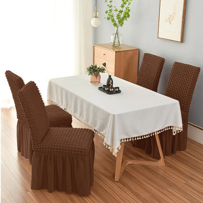 Elegant Skirted Chair Cover with Elastic Fit by HitMyNeed