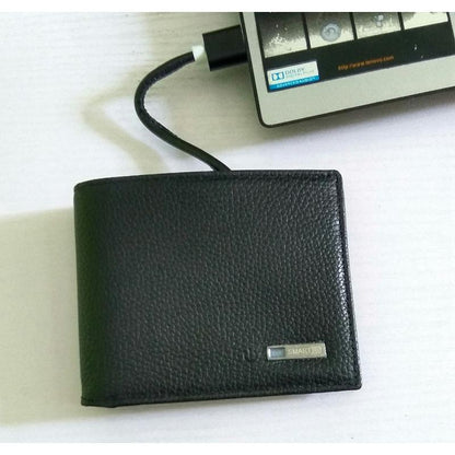 Elegant Smart Leather Wallet with GPS & Power Bank by HitMyNeed