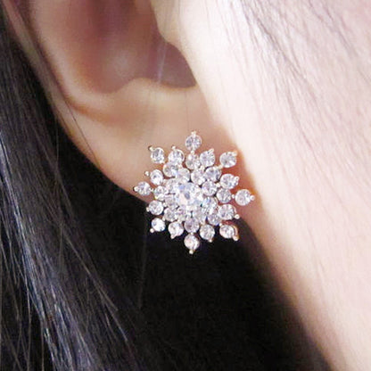 Elegant Snowflake Crystal Stud Earrings by HitMyNeed