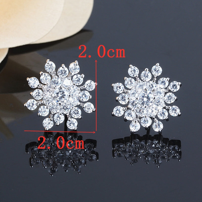 Elegant Snowflake Crystal Stud Earrings by HitMyNeed