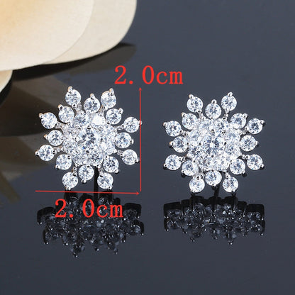 Elegant Snowflake Crystal Stud Earrings by HitMyNeed