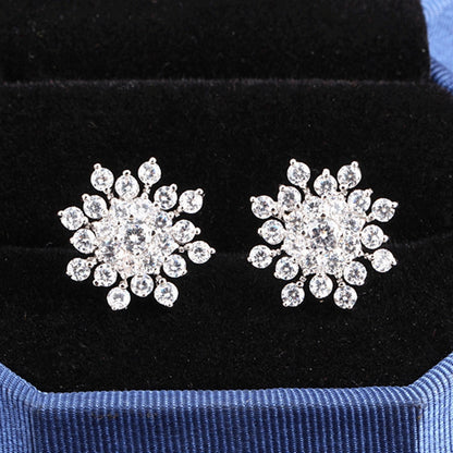 Elegant Snowflake Crystal Stud Earrings by HitMyNeed