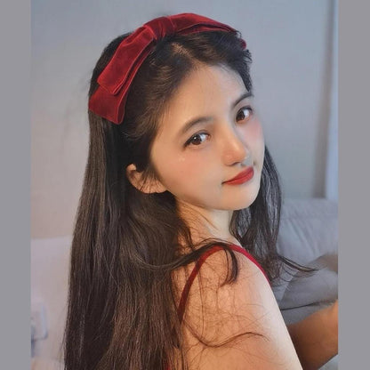 Elegant Velvet Bow Headband for Women by HitMyNeed
