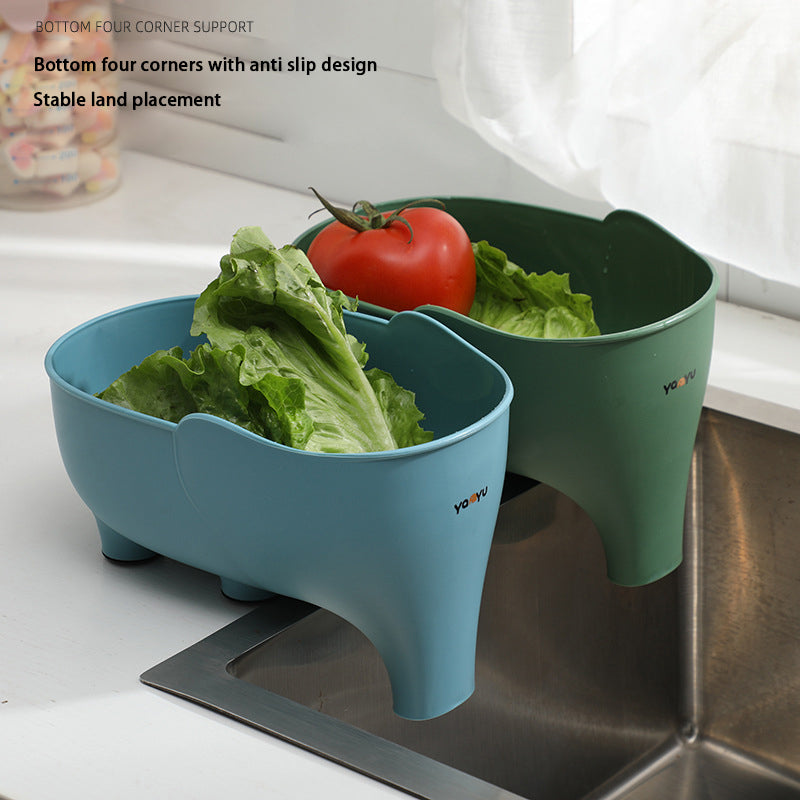 Elephant Drain Basket Multi-Purpose Kitchen Organizer by HitMyNeed