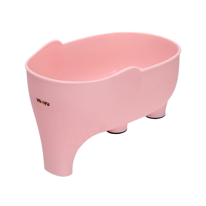 Elephant Drain Basket Multi-Purpose Kitchen Organizer pink by HitMyNeed