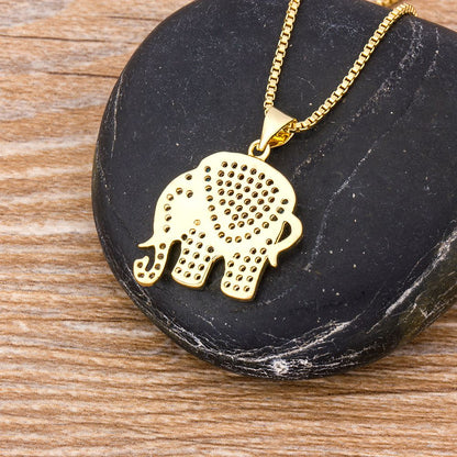 Elephant Pendant Necklace for Women, Cubic Zirconia by HitMyNeed