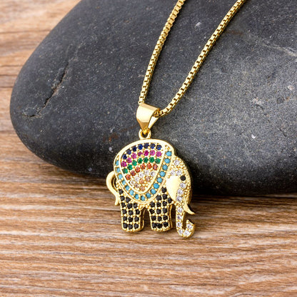 Elephant Pendant Necklace for Women, Cubic Zirconia by HitMyNeed