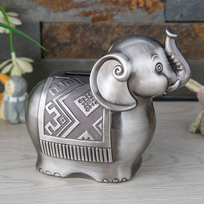 Elephant Piggy Bank Zinc Alloy Coin Savings Box by HitMyNeed