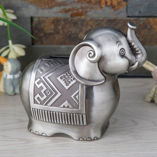 Elephant Piggy Bank Zinc Alloy Coin Savings Box by HitMyNeed