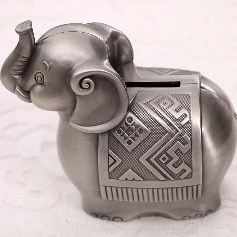 Elephant Piggy Bank Zinc Alloy Coin Savings Box by HitMyNeed
