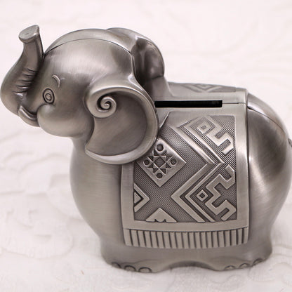 Elephant Piggy Bank Zinc Alloy Coin Savings Box by HitMyNeed