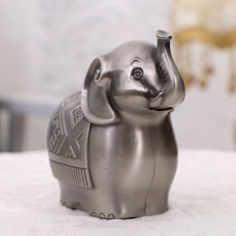 Elephant Piggy Bank Zinc Alloy Coin Savings Box by HitMyNeed