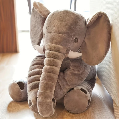 Elephant Plush Dog Chew Toy for Teeth & Play gray by HitMyNeed